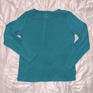 Talbots Aqua Long Sleeve Top